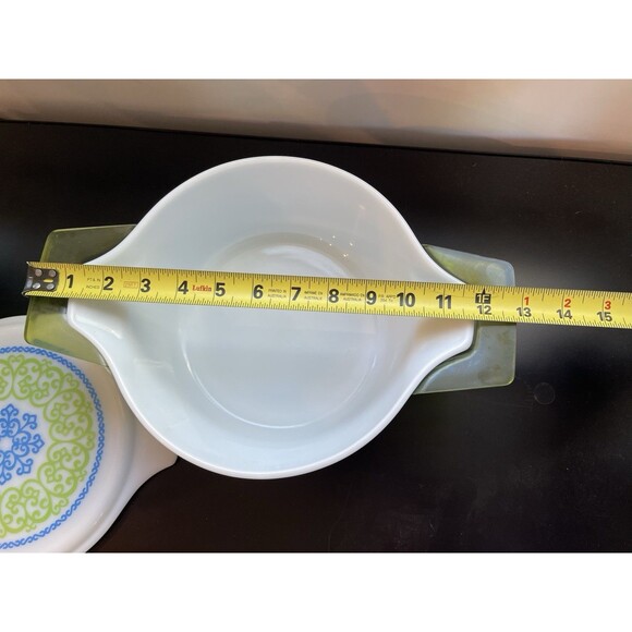 VINTAGE PYREX OCEAN FILIGREE 1973 CASSEROLE DISH W/ LID & CRADLE 2.5QT RARE - Picture 6 of 13